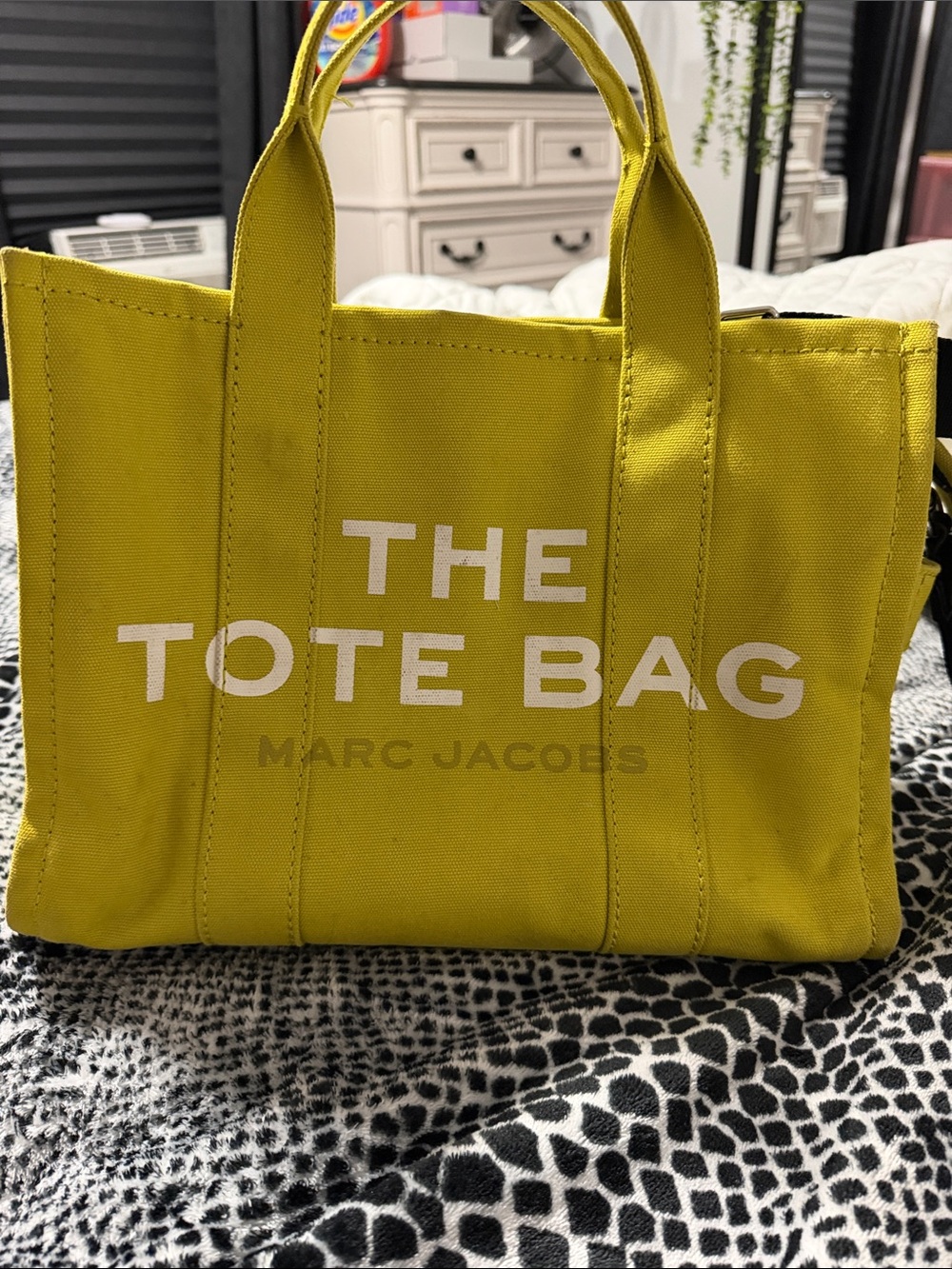 Marc Jacobs The Tote Bag in Yellow Canvas with White Logo